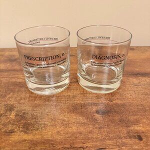 Devil's Dictionary Engraved Prescription & Diagnosis Whiskey Glass Set